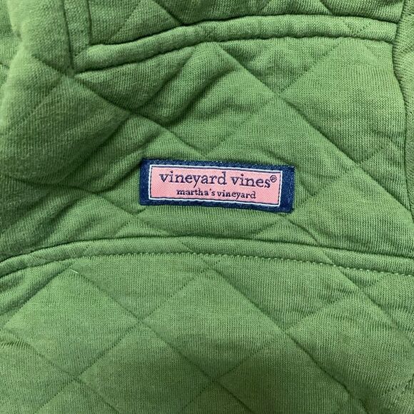 Vineyard Vines Shep Olive Green Quilted 1/2 Zip LS Pullover Sweatshirt Size XS - Picture 4 of 15